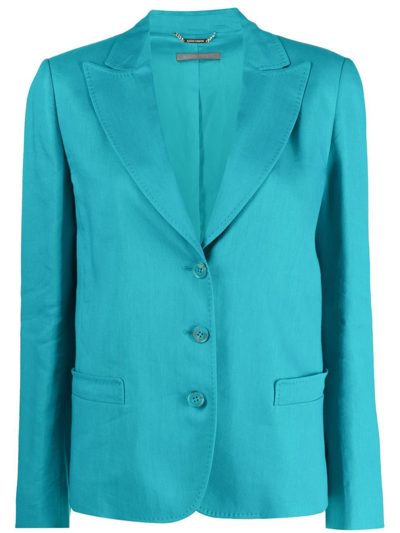 Alberta Ferretti Fitted Single-breasted Button Blazer In Blue