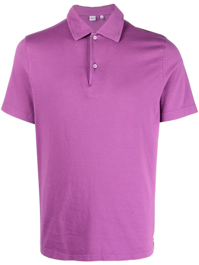 Aspesi Relaxed-fit Short-sleeved Cotton-pique Polo Shirt In Purple