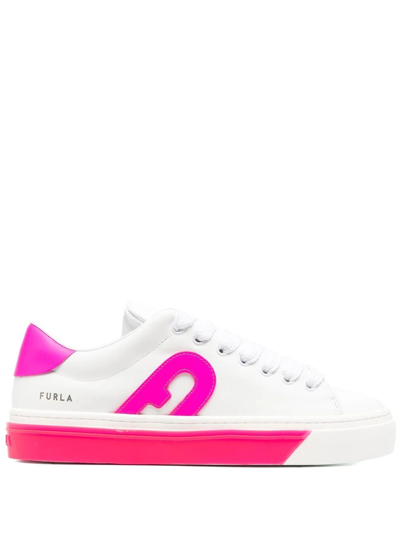 Furla Logo-patch Low-top Sneakers In White