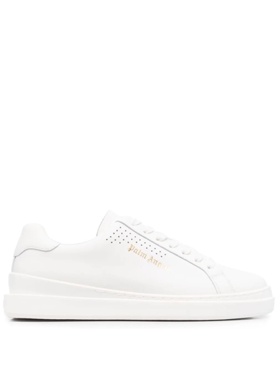 Palm Angels White Palm One Low Top Leather Sneakers