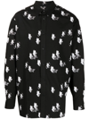 We11 Done Graphic-print Long-sleeve Shirt In Schwarz