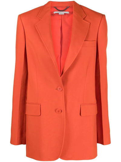 Stella Mccartney Single Breast Twill Blazer Jacket In Orange