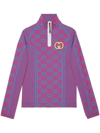 Gucci Gg Tubular Jersey Long Sleeve T-shirt In Violett