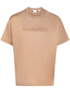 Burberry Harriston Brand-print Cotton-jersey T-shirt In Beige