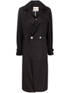 Plan C Belted Trench Coat In Black