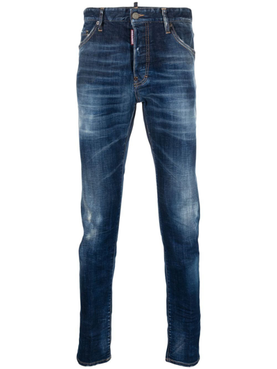 Dsquared2 Ripped Skinny Jeans In Blau