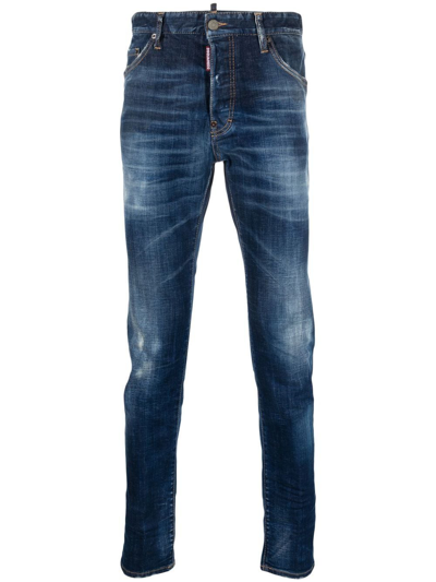 Dsquared2 Cool Guy Distressed Skinny Jeans In Blue