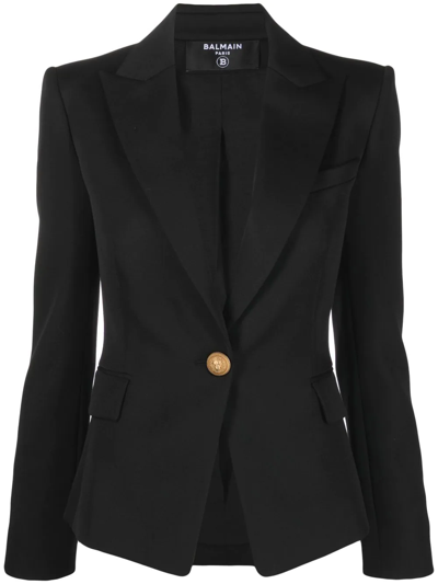 Balmain Buttoned Tailored Blazer In Black