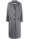 Mm6 Maison Margiela Oversized Button-front Seamed Wool Coat In Grau