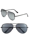 Quay X Desi Perkins High Key 62mm Aviator Sunglasses - Black/ Silver Mirror In Black/ Silver Mirror