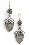 KONSTANTINO 'SILVER CLASSICS' SHIELD DROP EARRINGS,SKMK3018-131