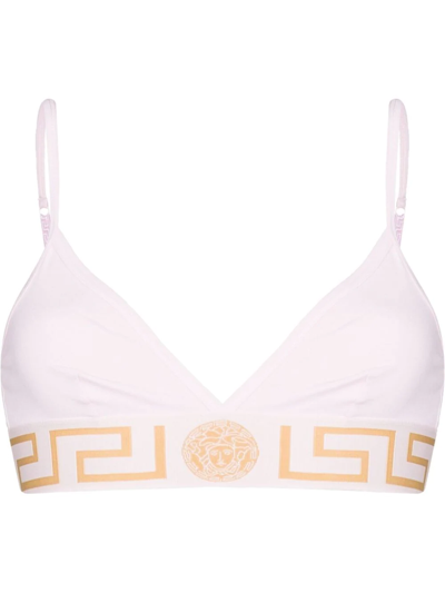 Versace Greca-border Triangle Bra In Candy