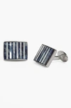 David Donahue Sterling Silver, Onyx & Mother Of Pearl Cuff Links In Silver/ Mother Of Pearl
