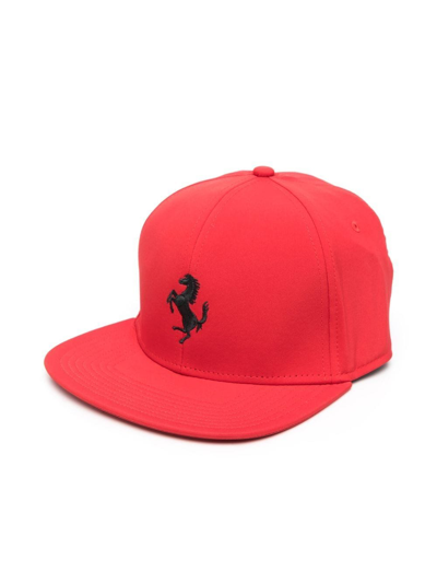 Ferrari Kids' Embroidered-logo Cap In Red