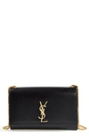 Saint Laurent Kate Small Reversible Suede And Leather Shoulder Bag In Noir