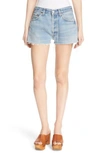 RE/DONE 'THE SHORT' RECONSTRUCTED DENIM SHORTS,1006TS