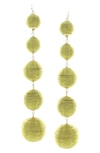 OLIVIA WELLES GRADUATED THREADED BALL DROP EARRINGS