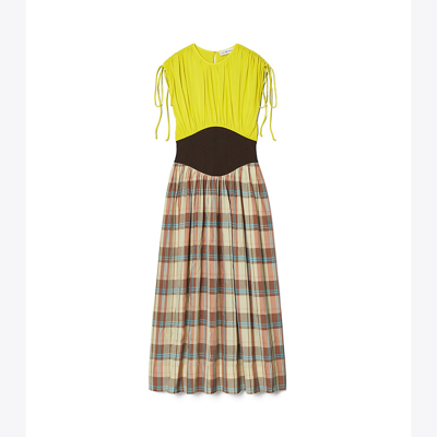 Tory Burch Panelled Silk-chiffon Midi Dress In Multi