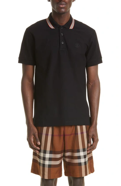 Burberry Icon Stripe Polo T-shirt In Blue