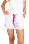 Sant And Abel Palm Tree Print Cotton Pajama Shorts In Pink