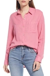 Rails Ellis Organic Cotton Button-up Shirt In Pink