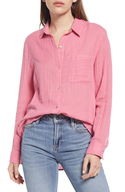 Rails Ellis Organic Cotton Button-up Shirt In Pink