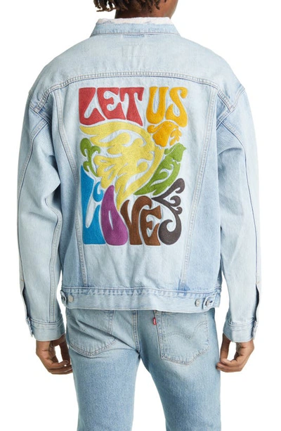 Levi's Pride Liberation Denim Trucker Jacket In Let Us Love Trucker