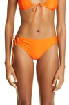 Jacquemus Tropea Ruched Bikini Bottoms In Orange