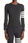 Thom Browne Dark Grey Wool Sweater  Nd  Donna 38 In Black