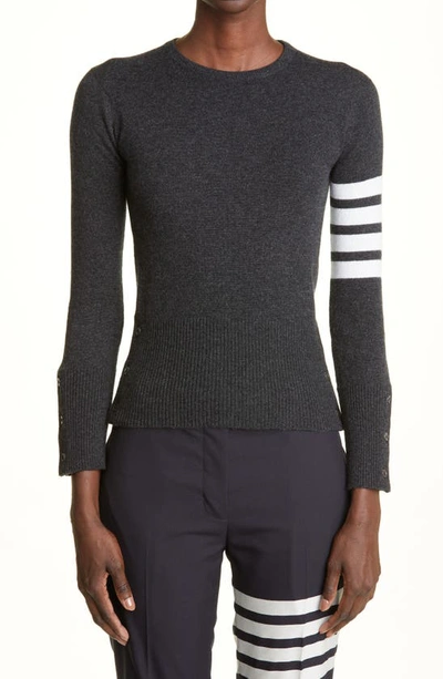 Thom Browne Dark Grey Wool Jumper  Nd  Donna 38 In Black