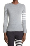 Thom Browne 4-bar Cashmere Sweater In Grigio