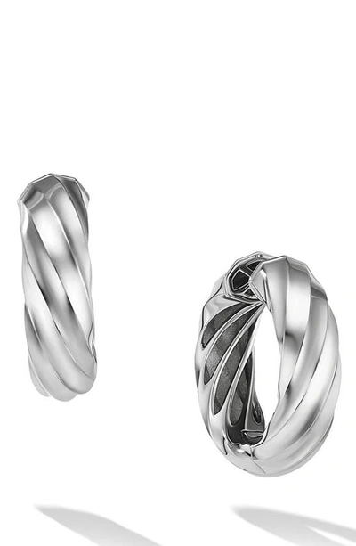 David Yurman Women's Cable Edge Hoop Earrings In Sterling Silver