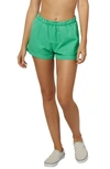 O'neill Carlene Paperbag Waist Linen & Cotton Shorts In Gumdrop Green