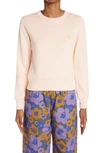 Acne Studios Faro Face Patch Organic Cotton Sweatshirt In Pink