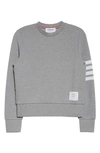 Thom Browne 4-bar Crewneck Sweatshirt In Gray