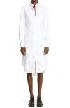 Thom Browne Button-up Shirt Midi Dress In White