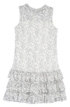 Ava & Yelly Kids' Lace Ruffle Dress In Off White