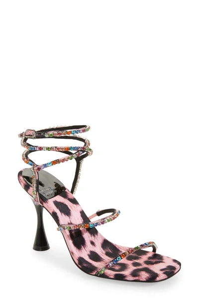 Jeffrey Campbell Glamorous Sandal In Pink Leopard Multi