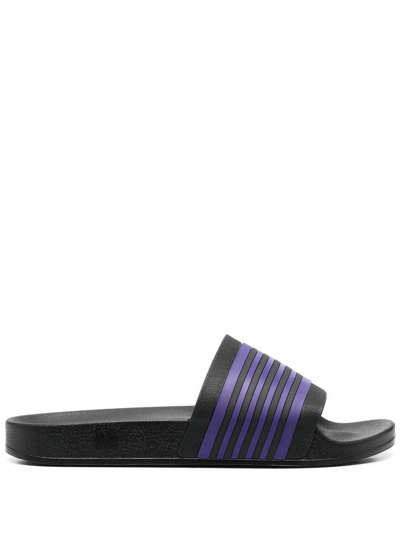 Needles Black & Purple Track Line Shower Sandals