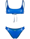 Attico High-shine Bikini Set In Blue