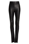 Alix Nyc Carlisle Fau Leather Split Hem Pants In Black