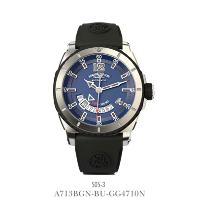 Armand Nicolet Melrose Collection Sh5 Automatic Blue Dial Mens Watch A713bgn-bu-gg4710n In Black / Blue