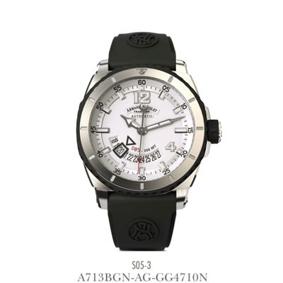 Armand Nicolet Melrose Collection Sh5 Automatic Silver Dial Mens Watch A713bgn-ag-gg4710n In Black / Silver
