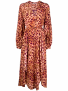 Stella Mccartney Leopard-print Silk Crepe De Chine Shirt In Pink & Purple