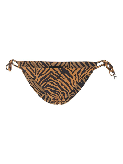Fisico Zebra Bikini Bottom In Brown