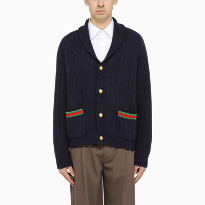 Gucci Blue Wool And Cashmere Cardigan