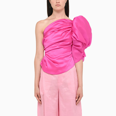Anouki Fuchsia Balloon Sleeve Top In Pink