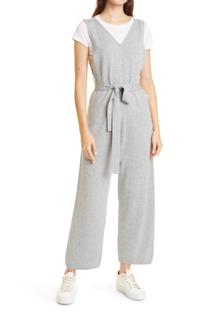 Alex Mill Ollie Cotton & Wool Knit Overalls In Heather Grey