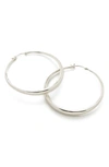 Monica Vinader Deia Chamfered Large Recycled Sterling-silver Hoop Earrings In Sterling Silver