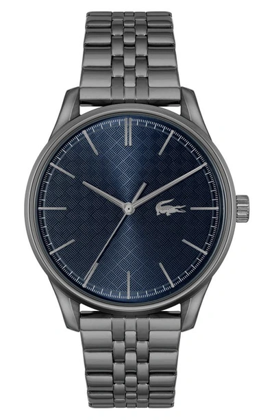 Lacoste Men's Vienna Gray-tone Stainless Steel Bracelet Watch 42mm In Grey